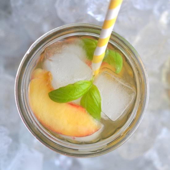 Summer Peach and Basil Sangria