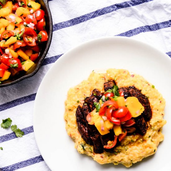 Smoky Polenta + Grilled Portobellos