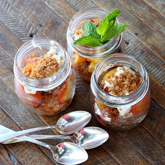 Grilled Peach & Amaretti Parfaits