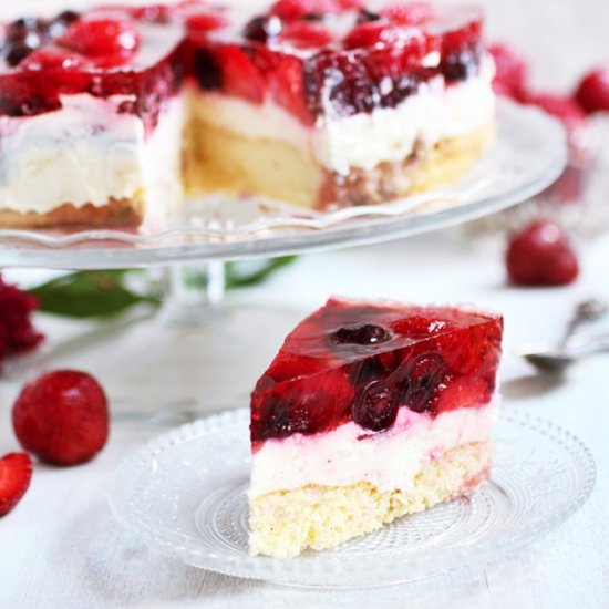 Summer Fruit and Cream Cheese Cake