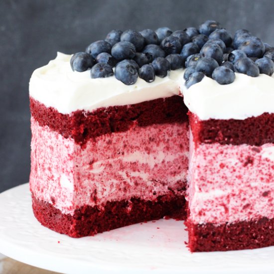 Red Velvet Ice Cream Cake