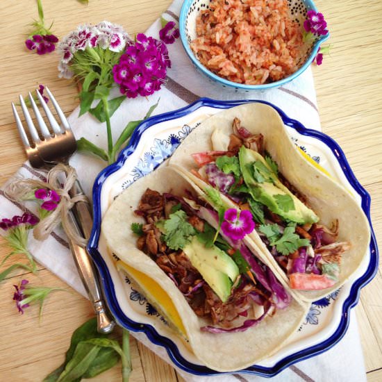 Jackfruit Taco + Rainbow Cabbage