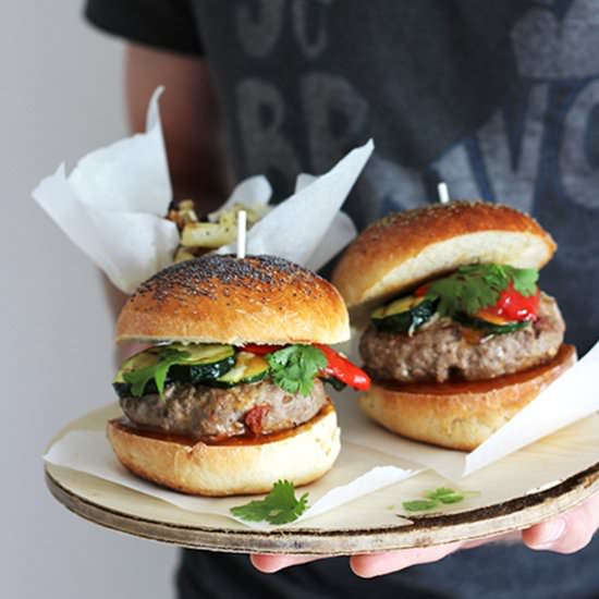 Chorizo Burger with Mango Chutney