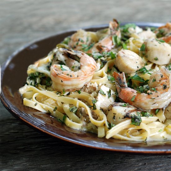 Grilled Seafood Pasta