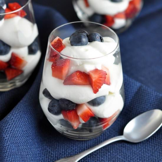 Red White & Blue Cheesecake Mousse