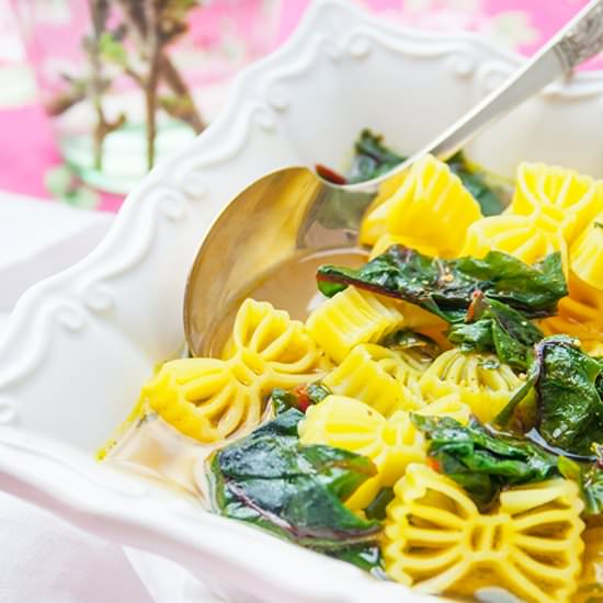 Springy Soup with Chard and Pasta