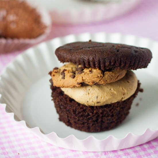 Cookie Dough Crunch Cupcakes