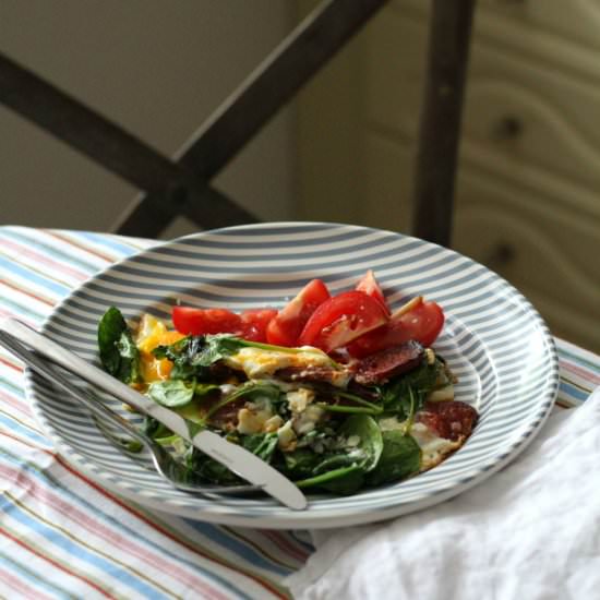 Eggs Fried with Chorizo and Spinach