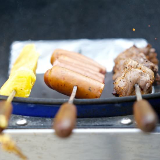 Easy Skewered Skirt and Flank Steak