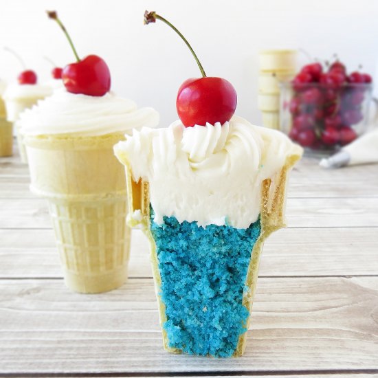 Red, White, and Blue Cupcake Cones