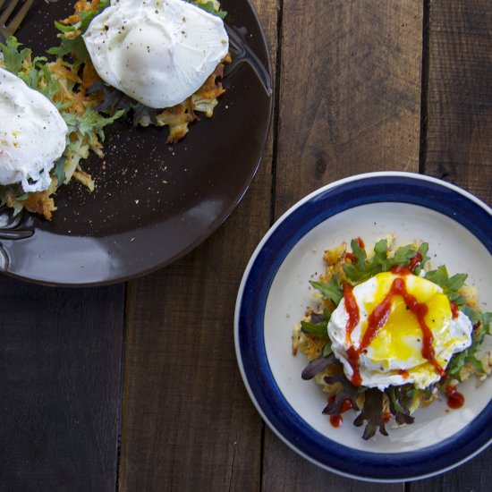 Poached Eggs on Hash Browns