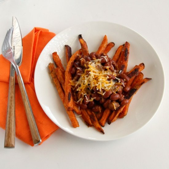 Sweet Potato Fries + Chili & Cheese