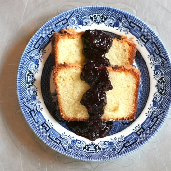 Sugar Cake Blueberry Basil Compote