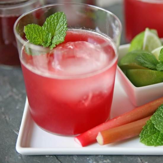 Rhubarb Berry Bourbon Smash