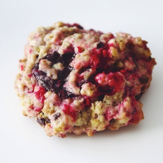 Raspberry & Chocolate Oat Cookies