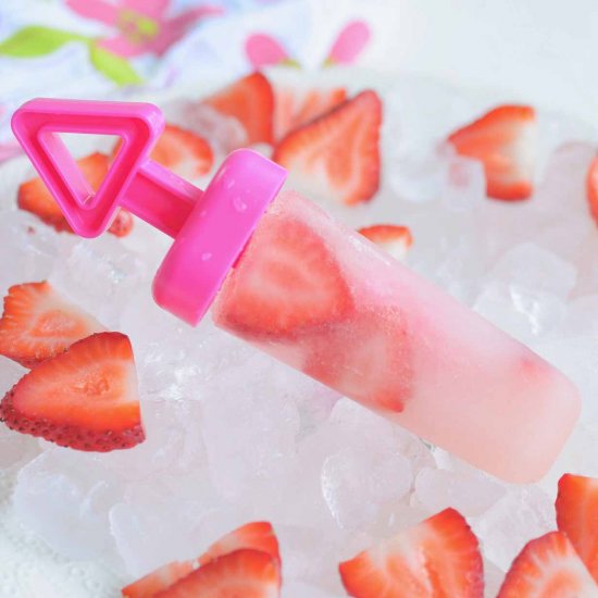 Elderflower Strawberry Popsicles