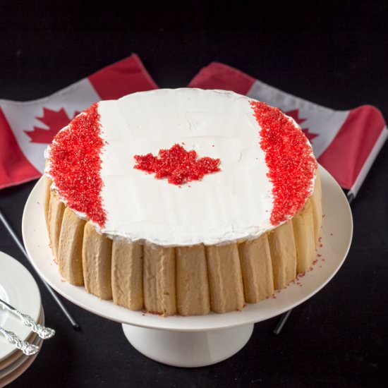 Canadian Flag No-Bake Fruit Cake