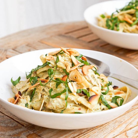 Creamy Chicken Pesto Pasta