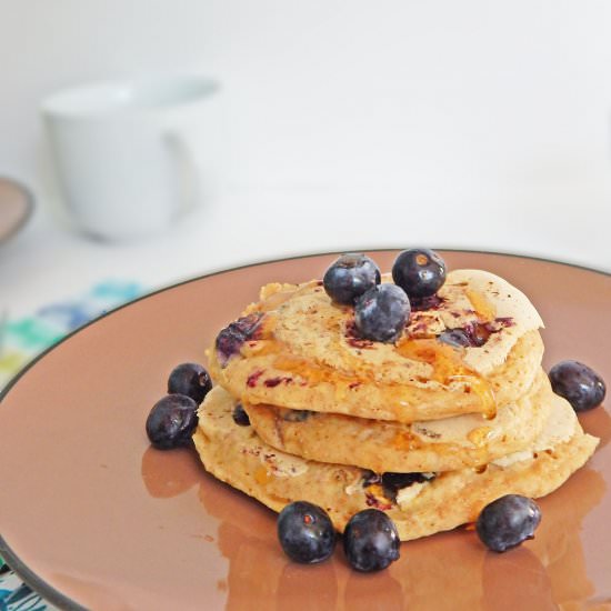 Whole Wheat Blueberry Pancakes