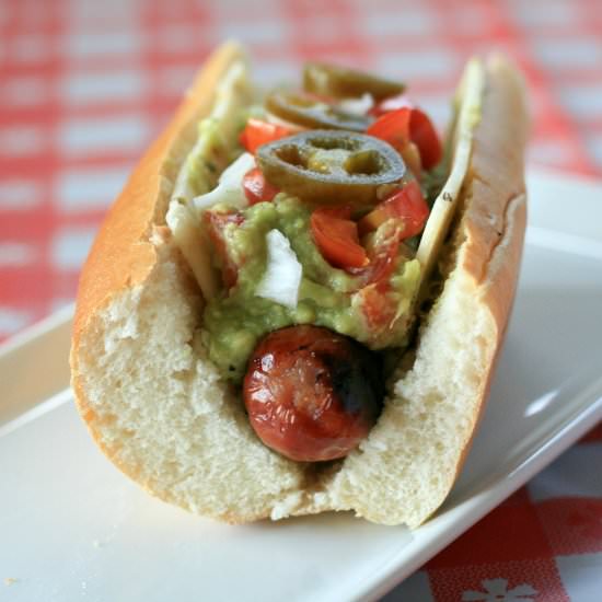 Sausage with Pineapple Guacamole