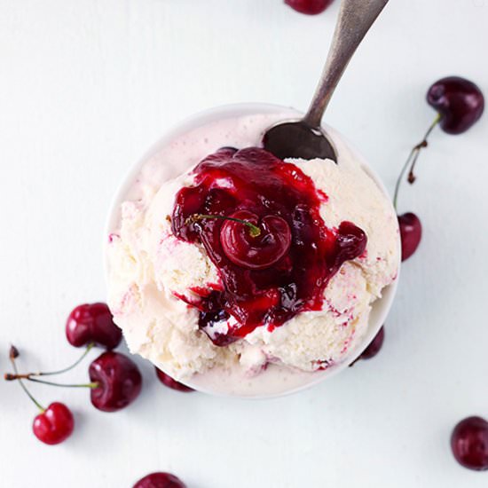 Cherry Swirl Vanilla Ice Cream