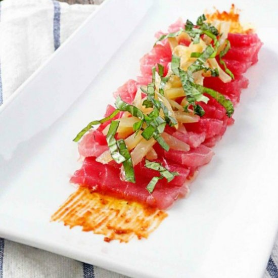 Tuna Crudo with Pickled Eggplant