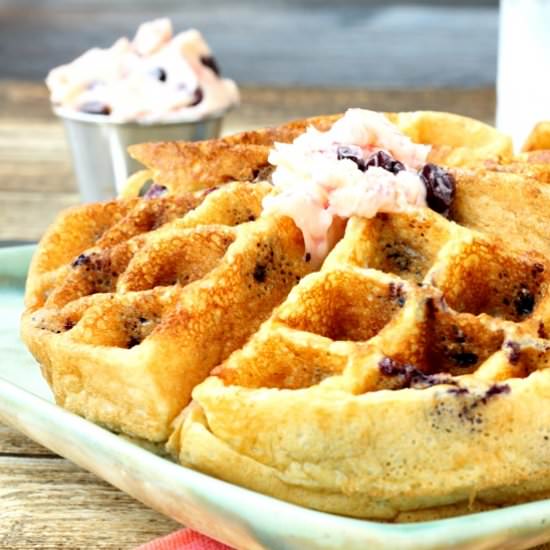 Blueberry Cornmeal Waffles