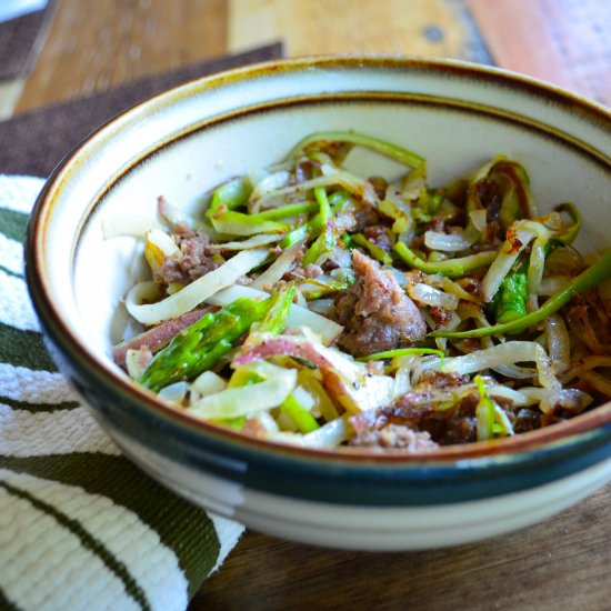 Mixed Veggie Hash with Panda Meat