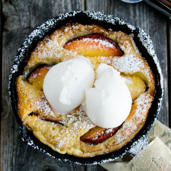 Baked Peach Egg Custard