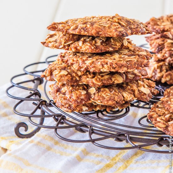 Coconut Flour Anzac cookies