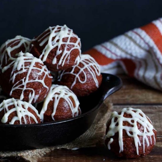 Baked Red Velvet Donut Holes