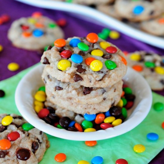 Thick and Chewy M&M Cookies