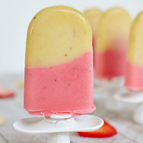 Strawberry Banana Popsicles