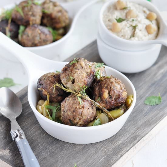 Meat Balls with Broad Beans, Lemon