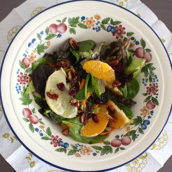 Summer Fruity Spice-y Green Salad