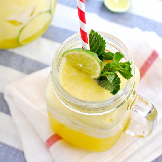 Pineapple Mint Coconut Water Frappe