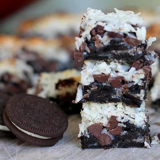 Chocolate Oreo Coconut Squares