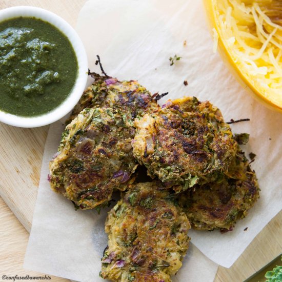 Baked Spaghetti Squash & Kale Cakes