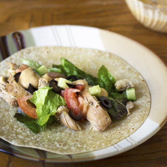 Slow Cooker Greek Chicken Wrap