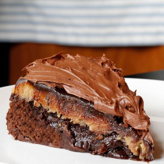 Brownie PB Cup Fudgy Cake