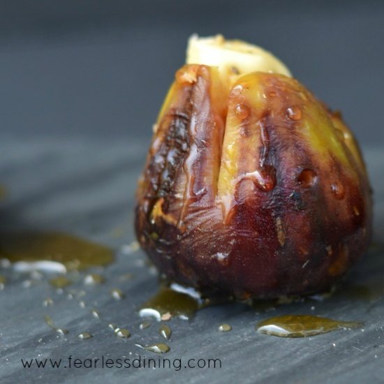 Grilled Brie Stuffed Figs and Honey