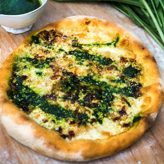 Pizza With Wild Garlic Oil