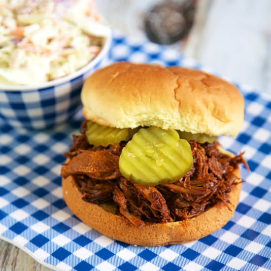 Slow Cooker Beef & Pork Sandwiches