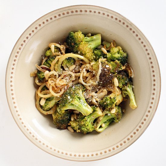 Broccoli Noodles with Pine Nuts