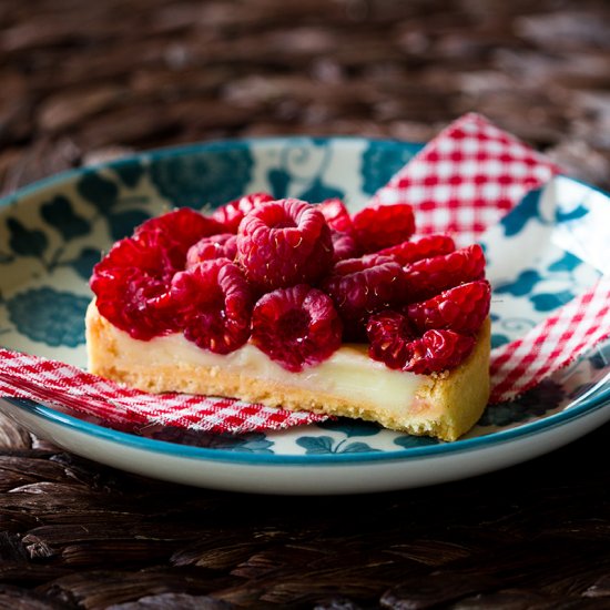 Raspberry and White Choc Tartelette