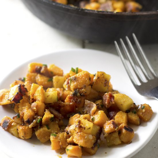 Sweet Potato, Bacon, and Apple Hash