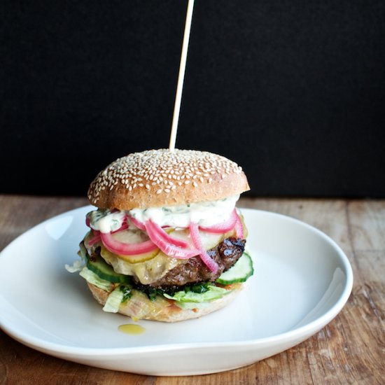 Burger with Aged Cheddar and Herbs