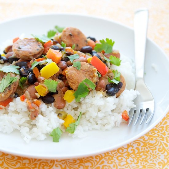 Spicy Chicken Sausage & Black Beans