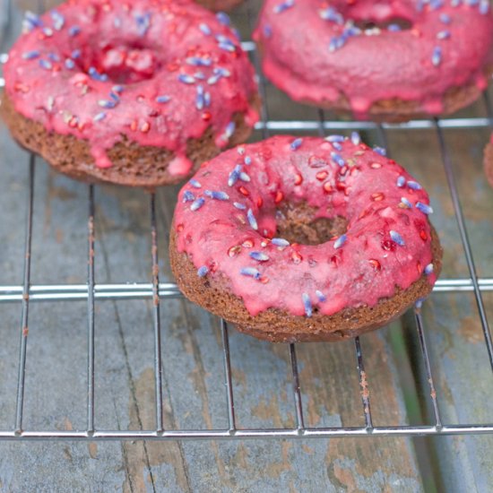 Raspberry Chocolate Donuts