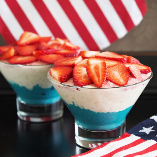 Red, White and Blue Overnight Oats